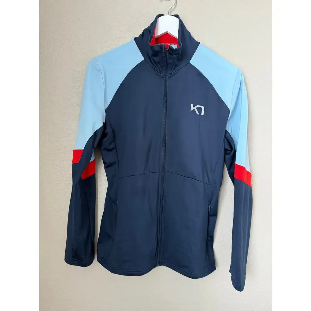 Kari Traa Mathea Midlayer Jacket Women's Size Medium Naval Blue Light Activewear - Picture 2 of 7